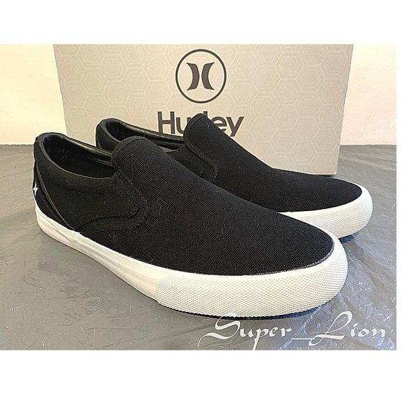 Hurley Shoes Hurley Mens Arlo Slip On Canvas Casual Shoes Black